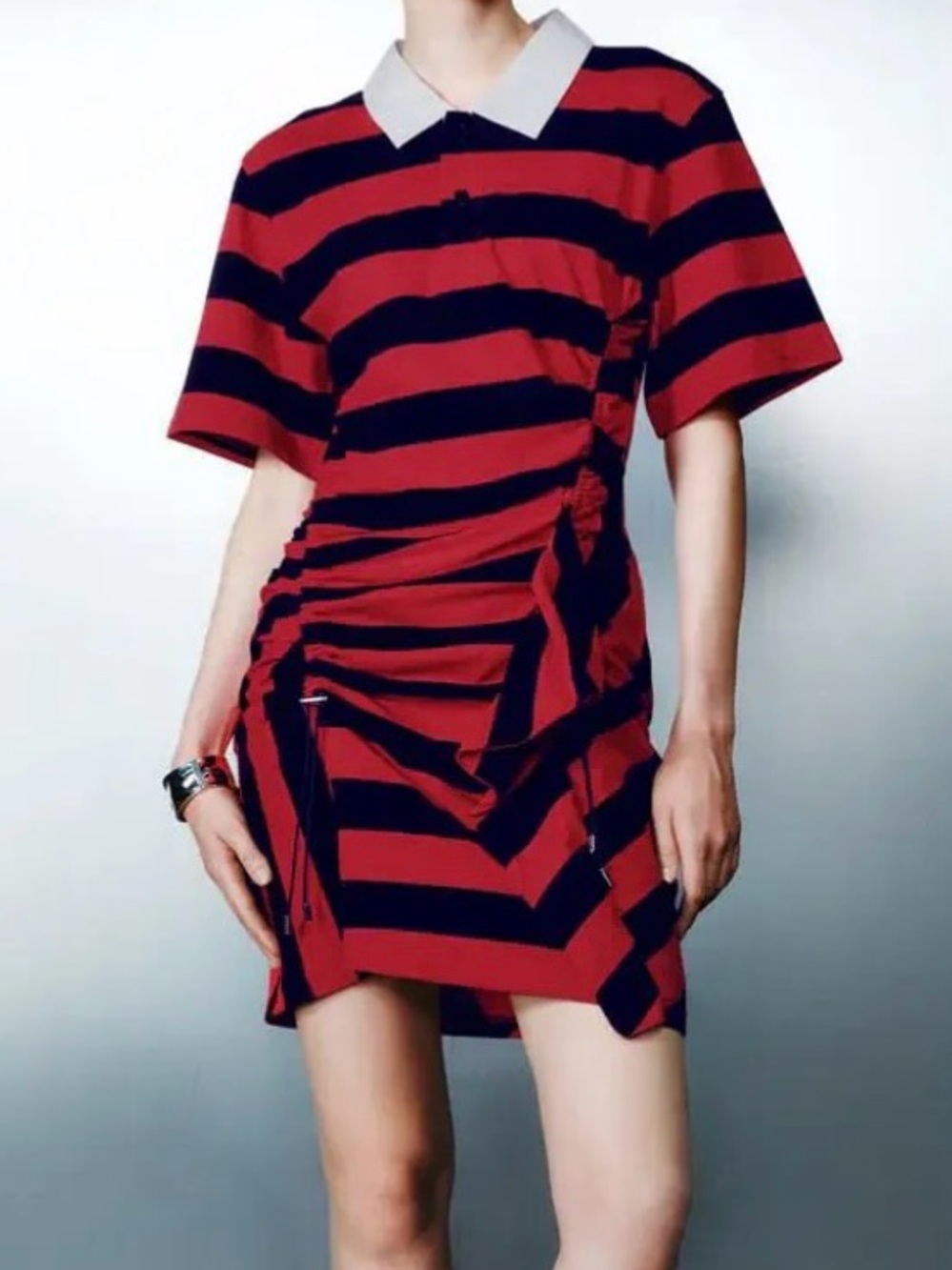 Urban Revivo STRIPED COTTON WITH IRREGULAR HEM MIDI DRESS nwt size Medium (6)